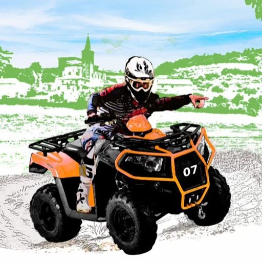 le logo de rando quad ardeche, un quad orange